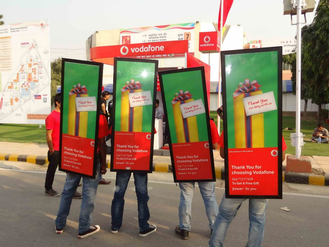 In-store product demonstration with customers